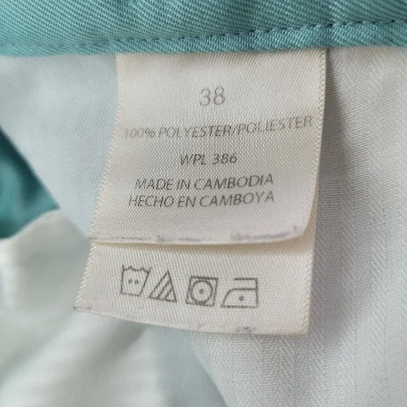 Haggar Flat Front Shorts Mens 38 Teal Blue Expandable Waist Polyester 8.5in Golf - Picture 9 of 12